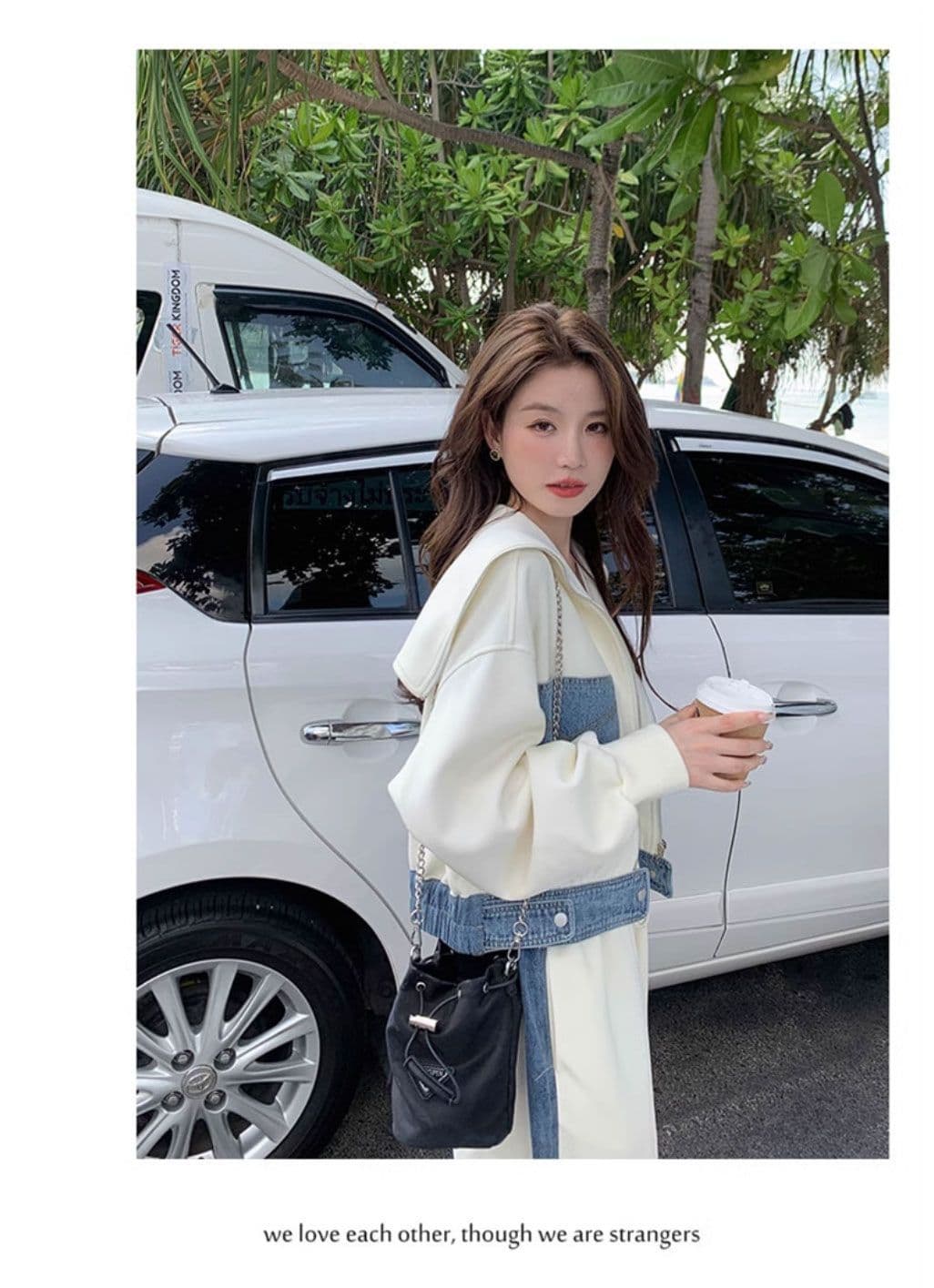 데님 패치워크 캐주얼 스포츠 슈트 여성 가을 겨울 2026 새로운 인기 연령 감소 학원 스타일 상세 이미지 12