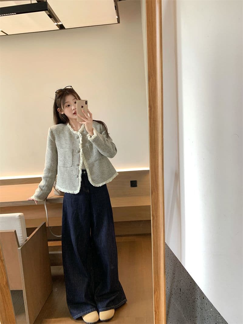 고급 센스 술 쇼트 스타일 작은 샤넬 스타일 트위드 여성 코트 가을 2026 새로운 프랑스식 루즈핏 품격 맨위 상세 이미지 15