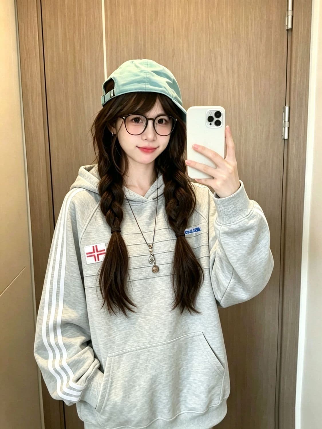 얇은 스타일 압력 라인 이후 패키지 칼라 순수한 Mianhua 면 복합 후드티 여성 상세 이미지 9