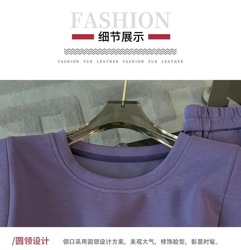 남자 바 면 2026 새로운 여름 패션 스포츠 슈트 여성 레저 반팔 롱 스커트 투피스 세트 상세 이미지 9