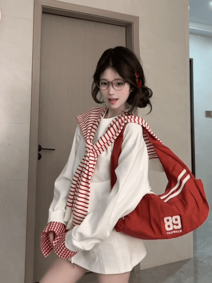 순수한 Mianhua 면 스트라이프 숄 후드티 짧은 바지 두 조각 여성 세트 디자인 센스 착용 가져 가라. 에이즈 환자 세트 상세 이미지 5