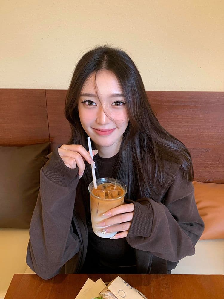 순수한 Mianhua 면 세트 후드티 여성 커피 색상 지퍼 후드 2026 재킷 와이드 레그 팬츠 투피스 세트 상세 이미지 7