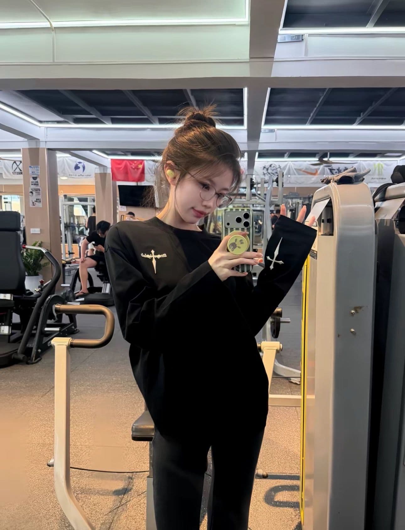자수 접착제 표준 원본 솜씨 순면 220 그램 긴팔 티셔츠 여성 상세 이미지 3