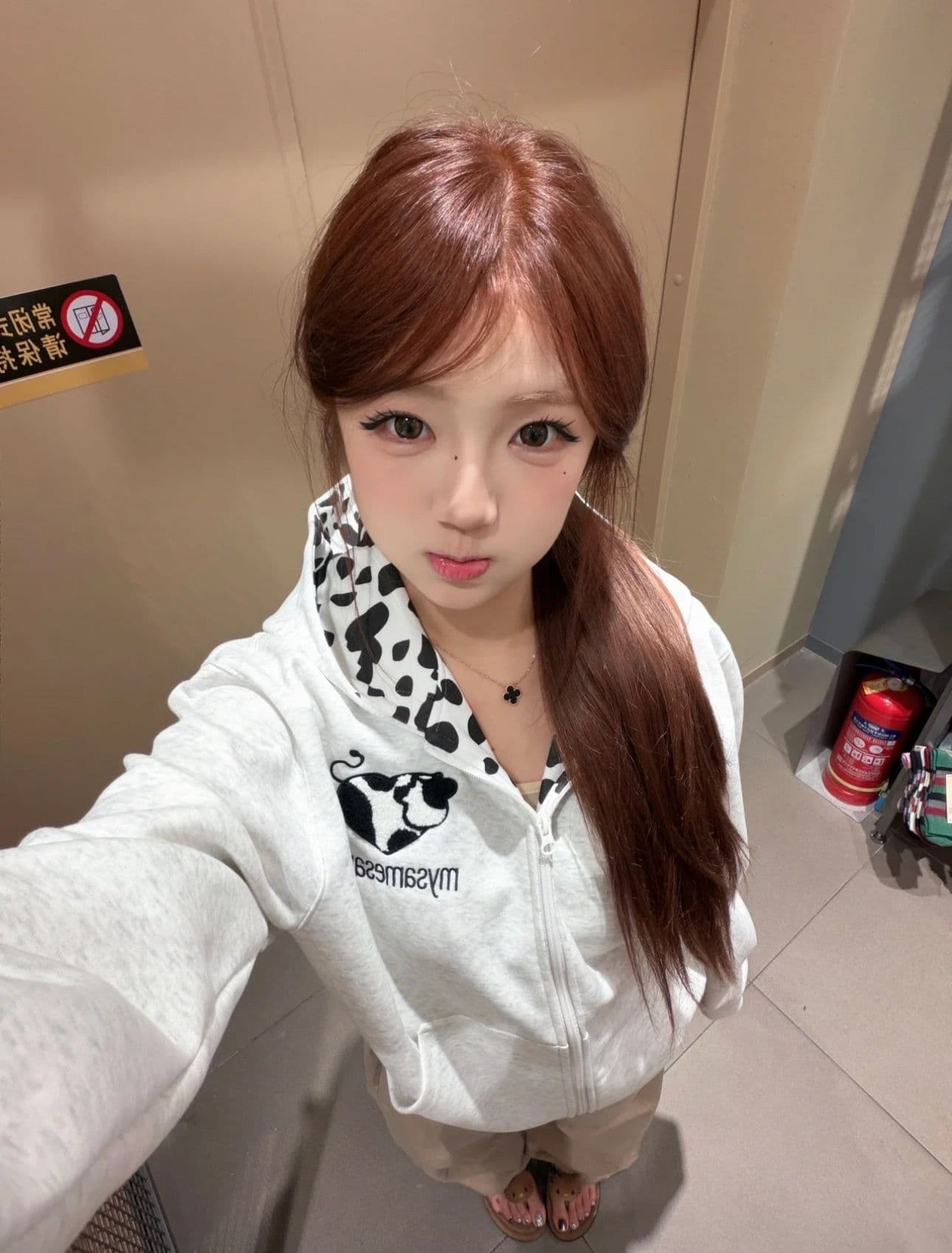 얇은 스타일 이후 패키지 칼라 순수한 Mianhua 면 복합 후드티 여성 상세 이미지 3