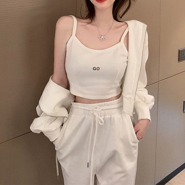 연령 감소 슬림해 보이는 스포츠 슈트 여성 봄 가을 학생 루즈핏 한국 스타일 패션 후드티 캐주얼 3종 세트 러닝 서비스 상세 이미지 17
