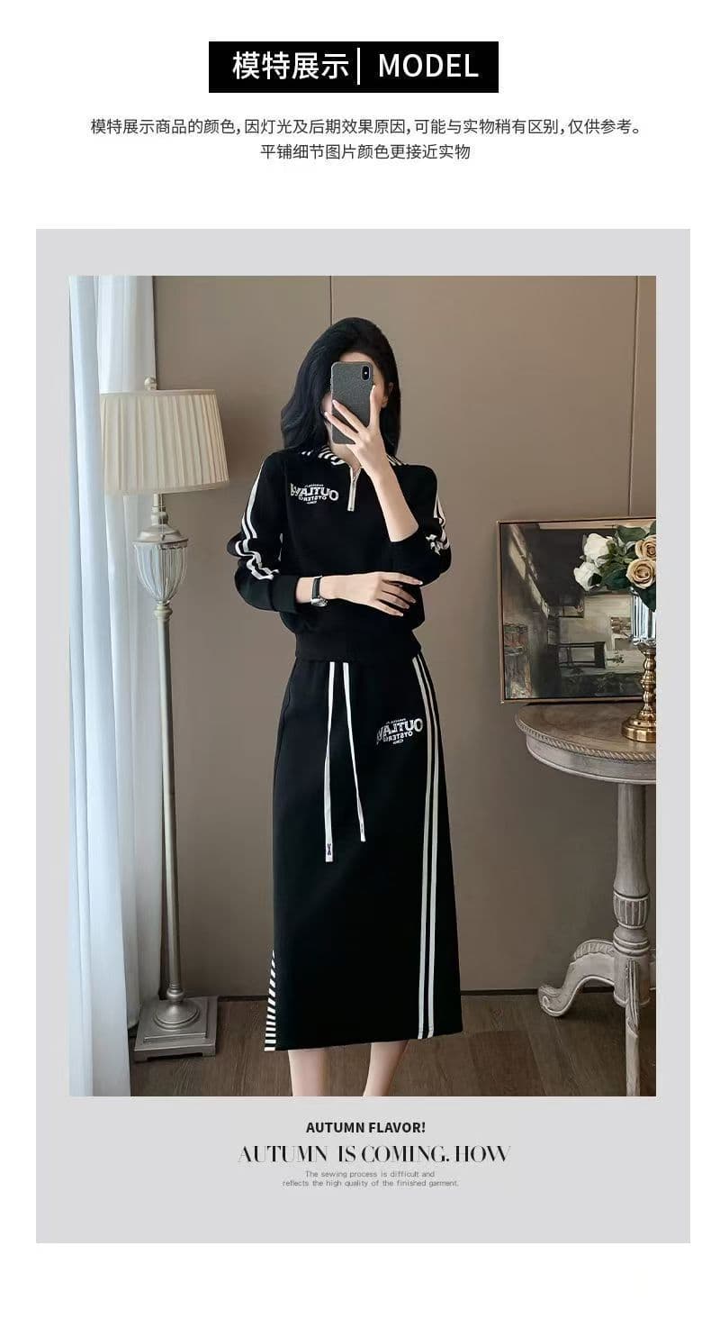 캐주얼 긴 바지 봄 가을 2026 단색 후드 달콤한 차가운 바람 오픈 가디건 긴팔 후드티 투피스 세트 상세 이미지 9
