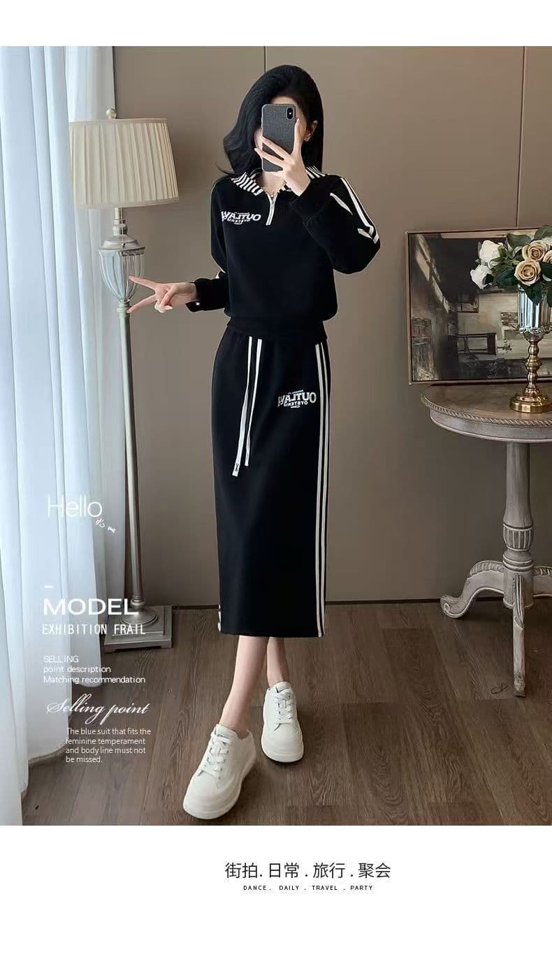 캐주얼 긴 바지 봄 가을 2026 단색 후드 달콤한 차가운 바람 오픈 가디건 긴팔 후드티 투피스 세트 상세 이미지 10