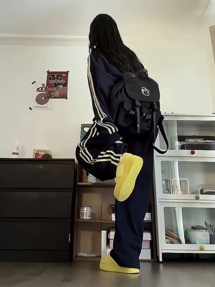 운동복 세트 여성 봄 가을 ins 트렌디 학생 한국 스타일 루즈핏 패션 인터넷 유명인 튀김 거리 후드티 캐주얼 투피스 세트 상세 이미지 5
