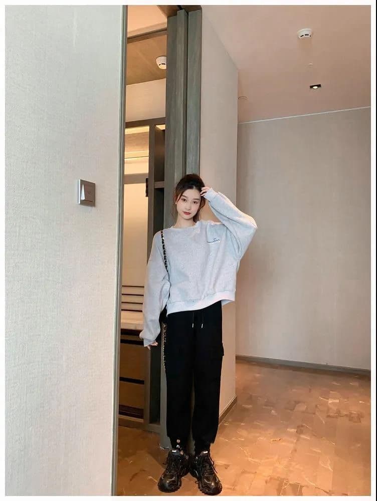 스포츠 슈트 여성 2026 가을 새로운 얇은 스타일 후드티 워크웨어 캐주얼 바지 패션 투피스 세트 상세 이미지 16