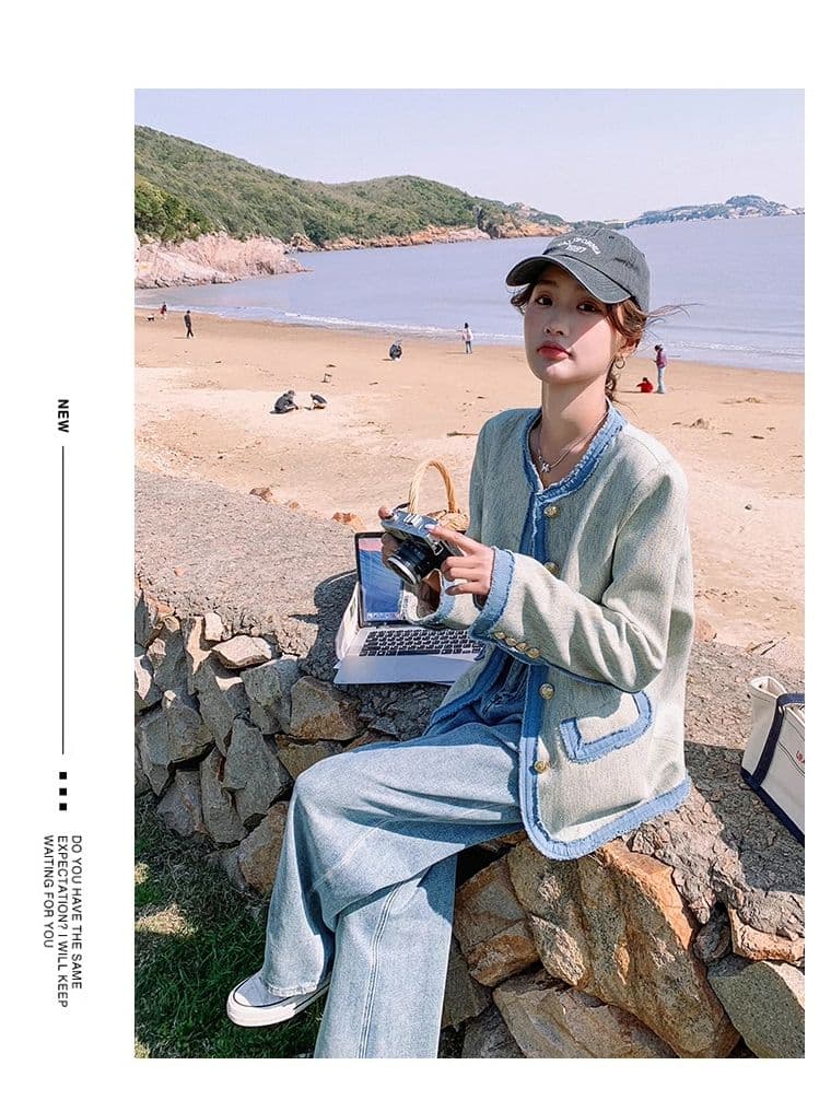 프랑스식 작은 샤넬 스타일 여성 코트 고급 센스 올해 인기 디자인 센스 작은 키 재킷 상세 이미지 14