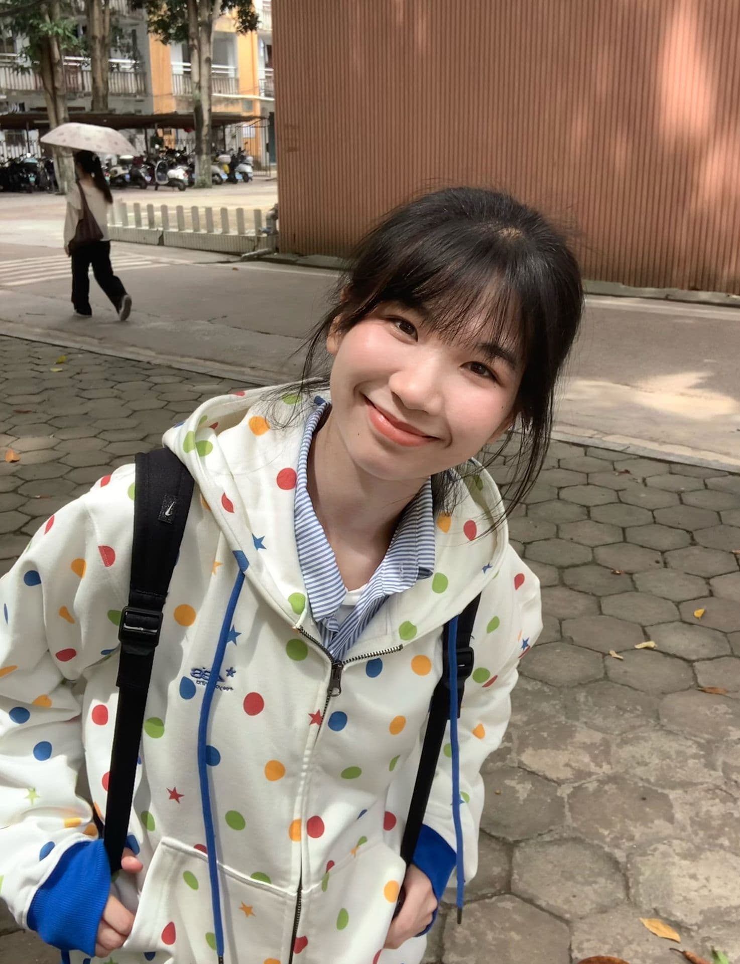 얇은 스타일 발 330 그램 백금 지퍼 자수 이후 패키지 칼라 순수한 Mianhua 면 복합 후드티 여성 상세 이미지 5