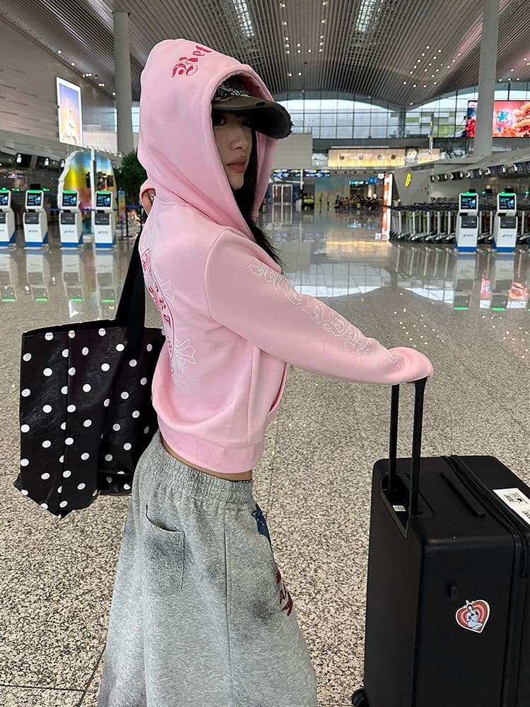 얇은 스타일 원본 솜씨 순수한 Mianhua 면 복합 후드티 여성 상세 이미지 9