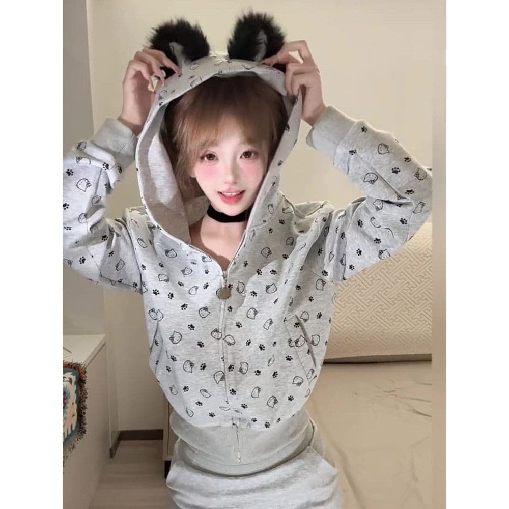 얇은 스타일 원본 부형제 이후 패키지 칼라 순수한 Mianhua 면 복합 후드티 여성 이미지 3