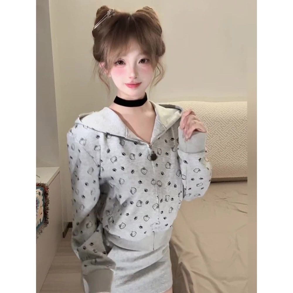 얇은 스타일 원본 부형제 이후 패키지 칼라 순수한 Mianhua 면 복합 후드티 여성 이미지 2