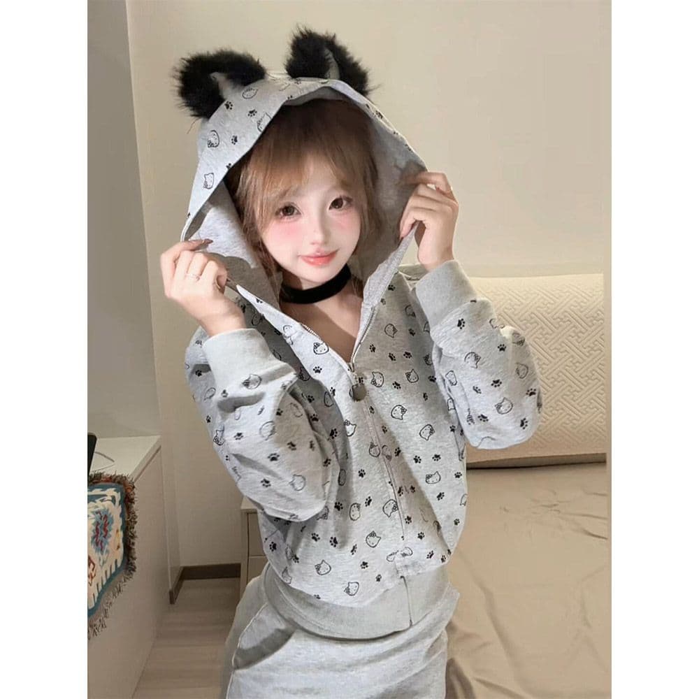 얇은 스타일 원본 부형제 이후 패키지 칼라 순수한 Mianhua 면 복합 후드티 여성 상세 이미지 2