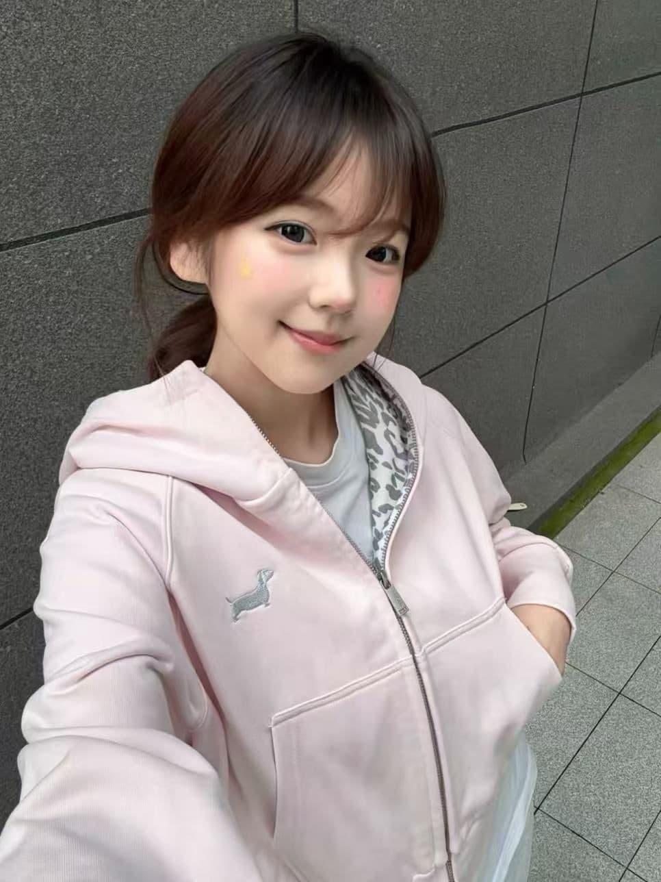 얇은 스타일 백금 지퍼 순수한 Mianhua 면 복합 후드티 여성 이미지 2