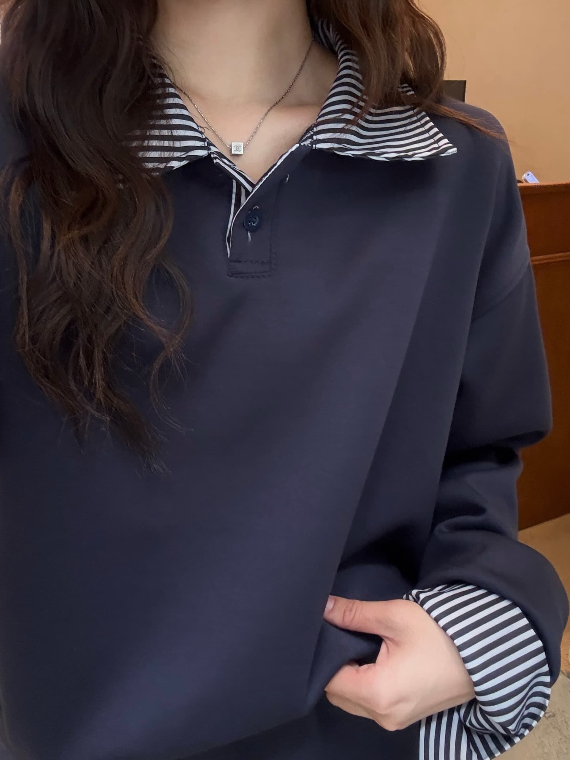한 부서 학원 스타일 연령 감소 세트 여성 빅 사이즈 체크무늬 패치워크 후드티 반신 스커트 투피스 세트 상세 이미지 16