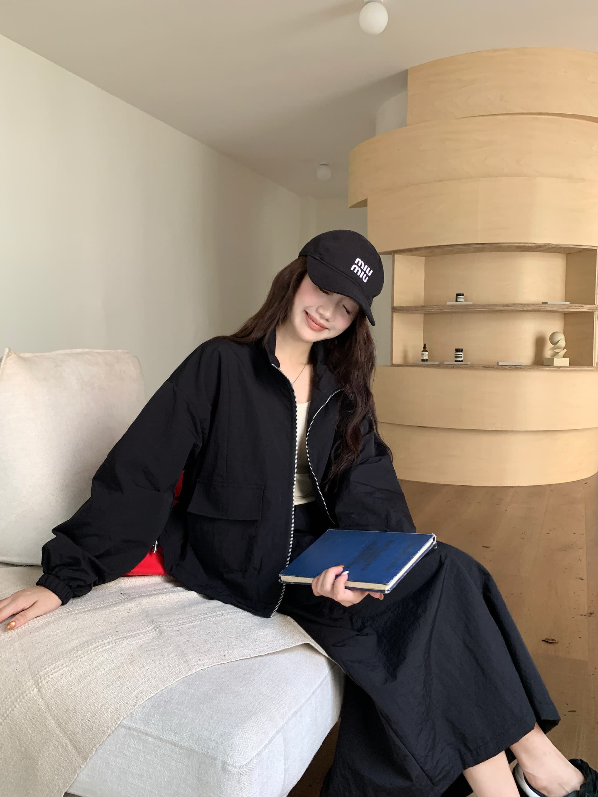검정색 워크웨어 자켓 세트 여성 고급 센스 쇼트 스타일 재킷 반신 스커트 투피스 세트 트렌디 상세 이미지 5