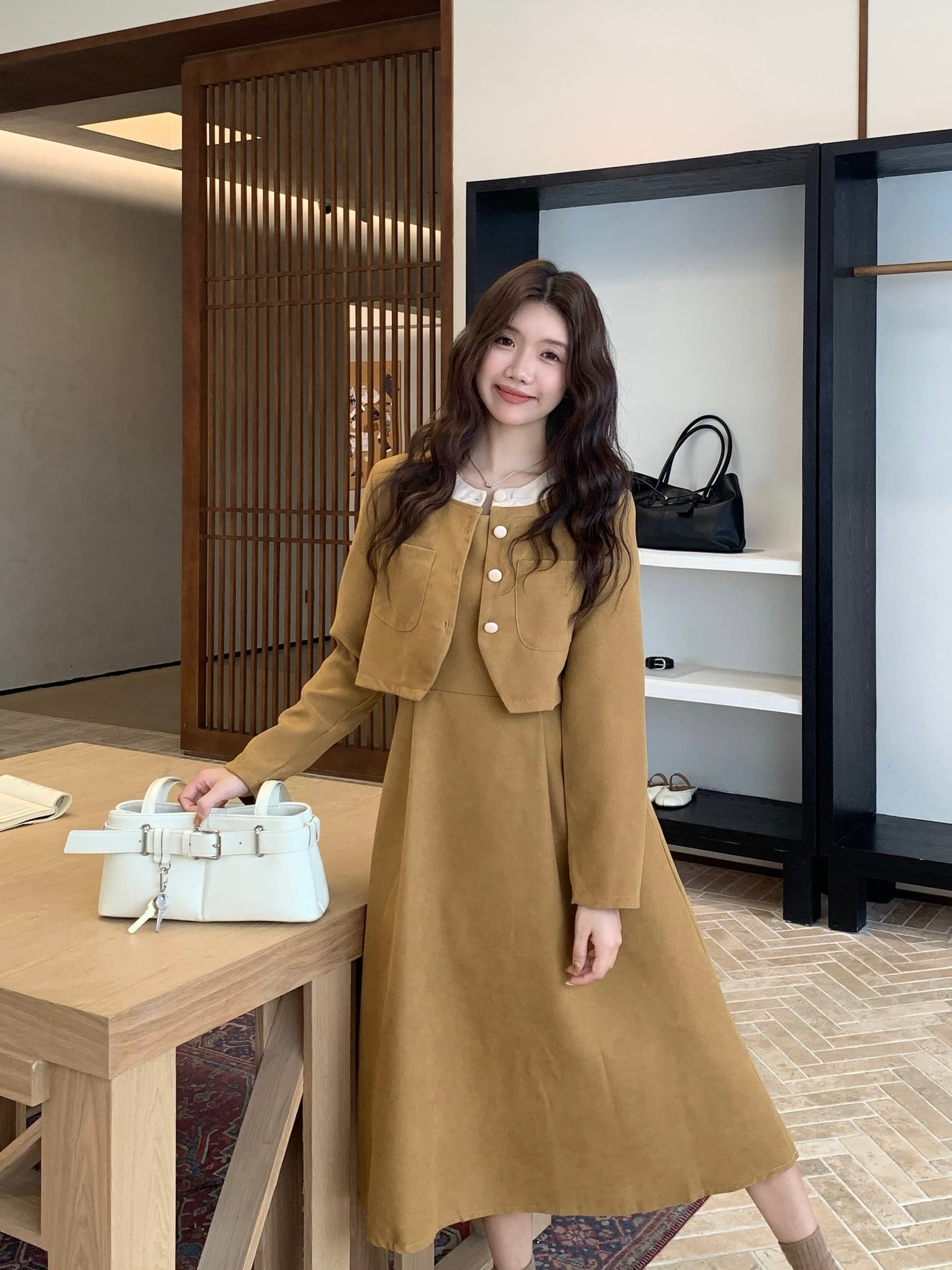 실사 빅 사이즈 고급 센스 외국 가스 연령 감소 패션 품격 슬림해 보이는 다용도 캐주얼 드레스 상세 이미지 5
