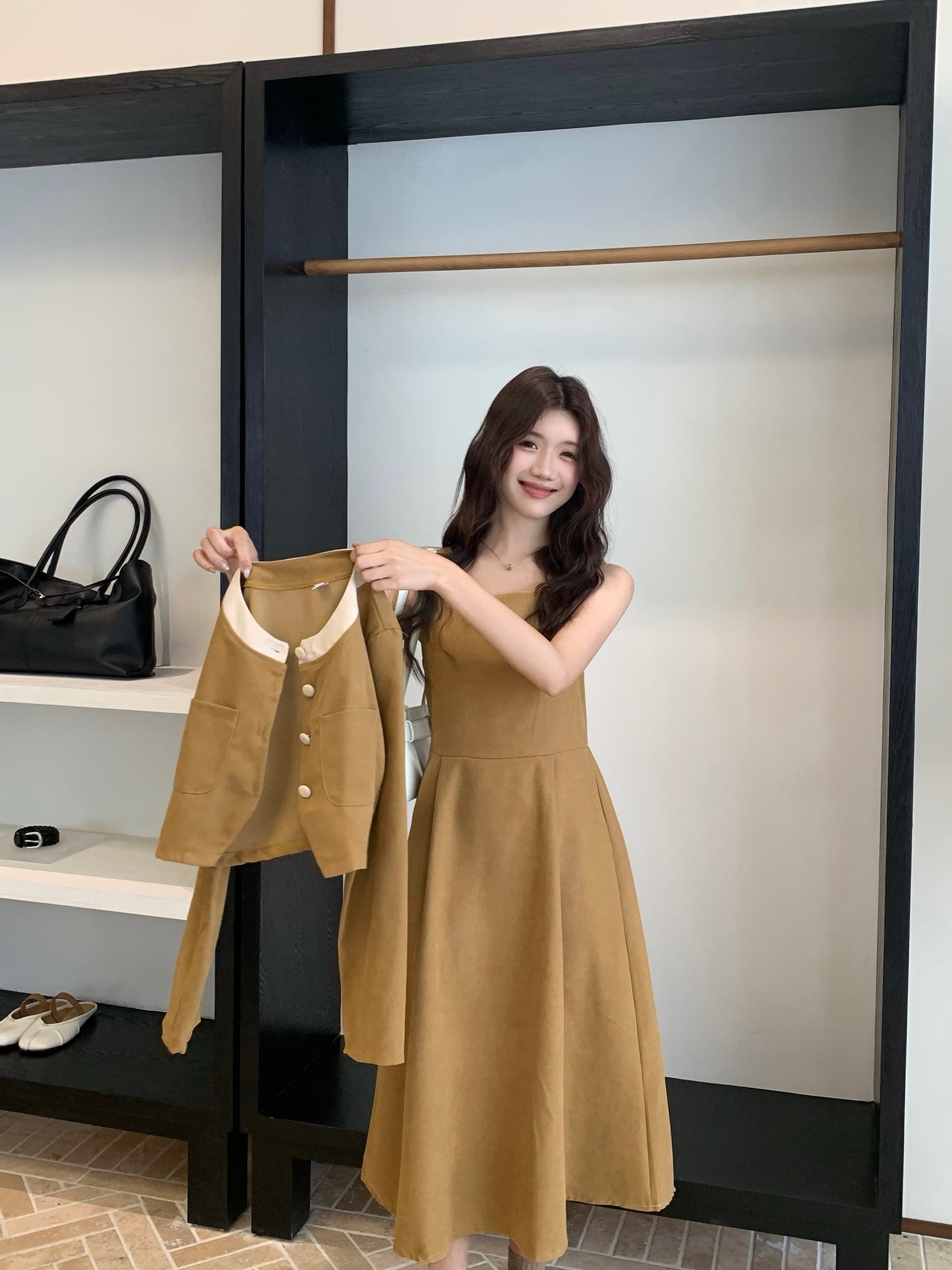 실사 빅 사이즈 고급 센스 외국 가스 연령 감소 패션 품격 슬림해 보이는 다용도 캐주얼 드레스 상세 이미지 8