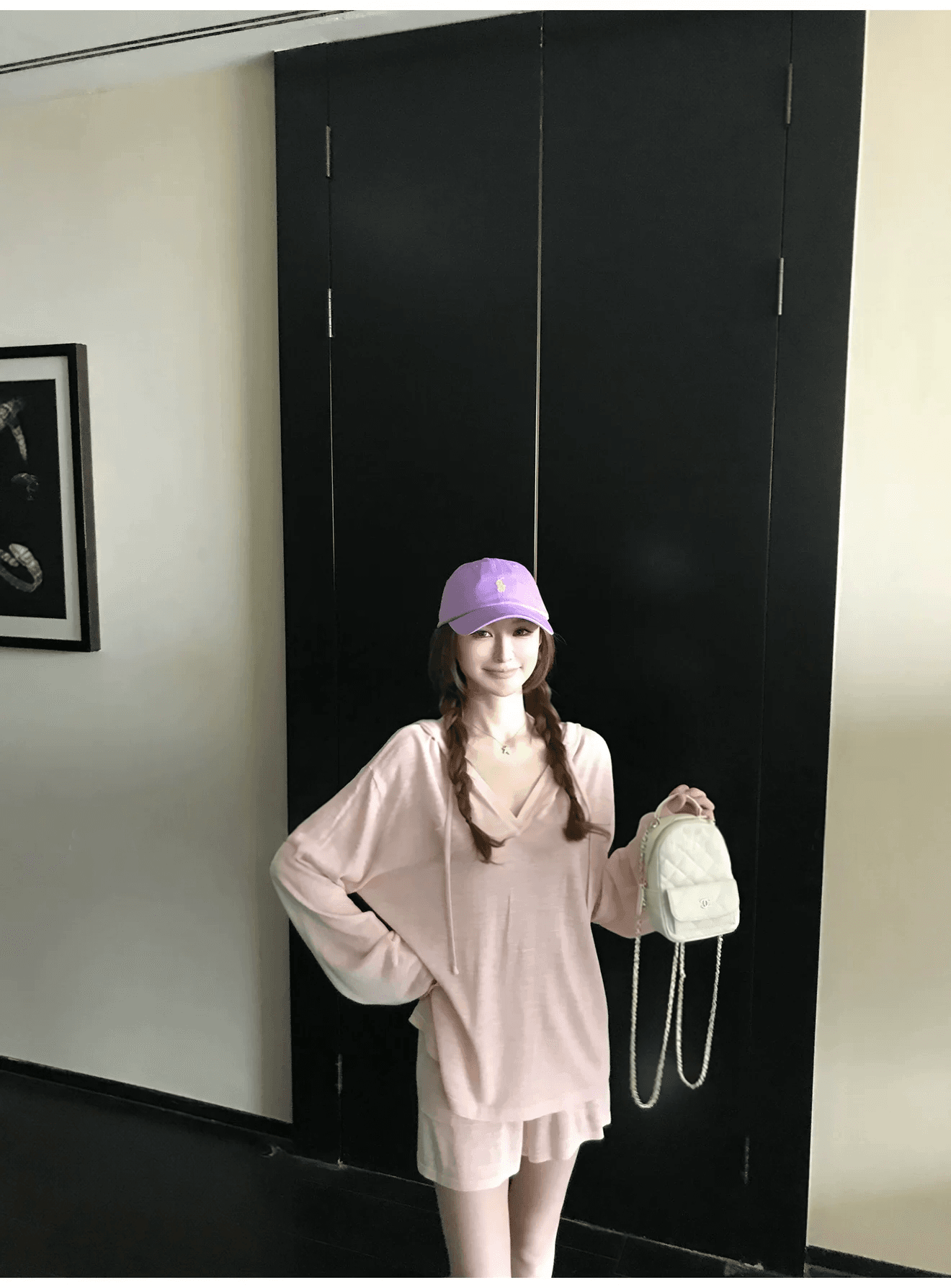 게으른 빛 산소 캐주얼 스포츠 슈트 여성 봄 여름 투피스 세트 반바지 후드티 루즈핏 가정 외출용 러닝 서비스 상세 이미지 13