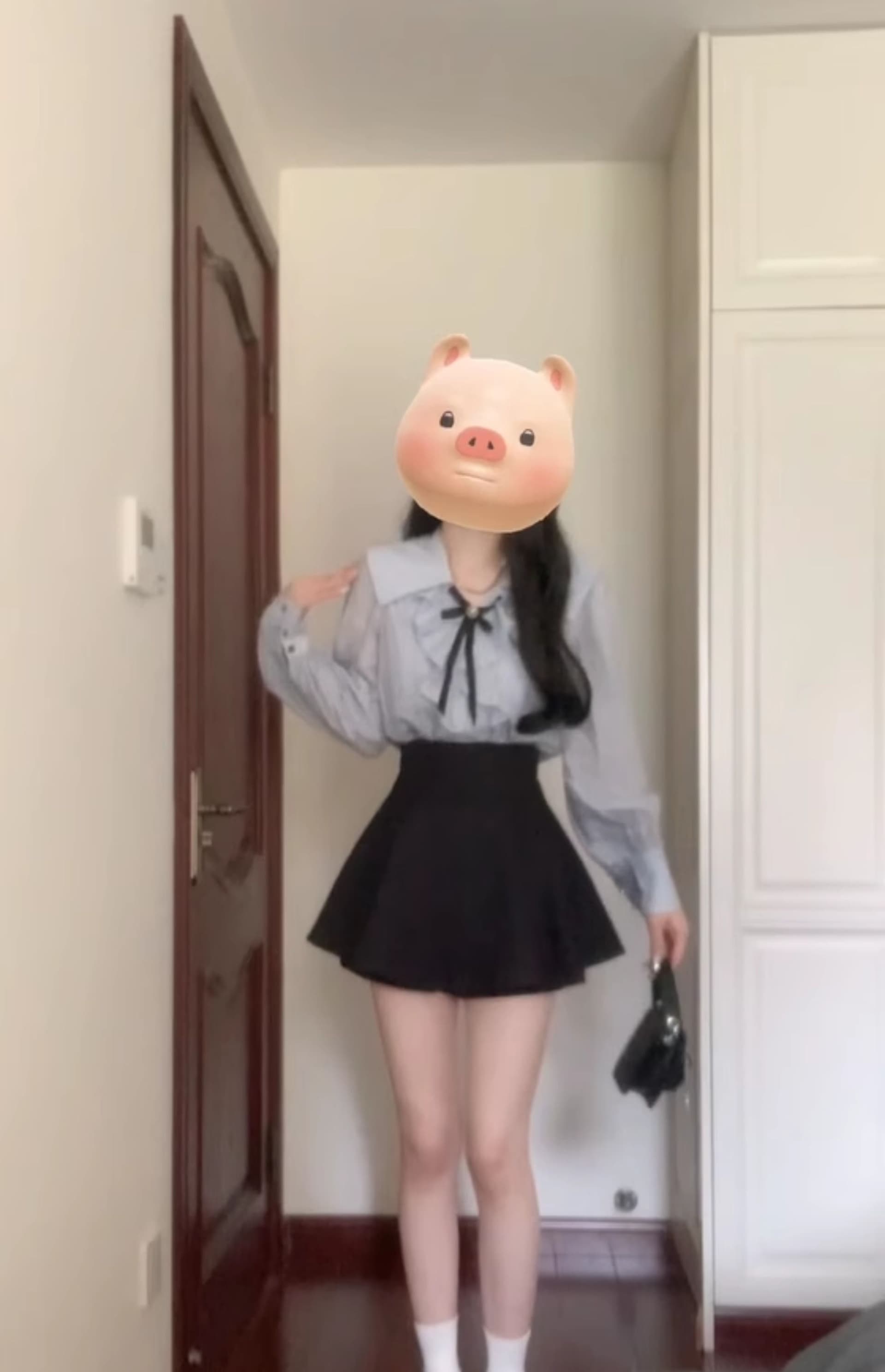 프랑스식 프릴 파란색 여성 셔츠 2026 가을 한 부서 디자인 센스 다용도 캐주얼 긴팔 나비 매듭 맨위 상세 이미지 14