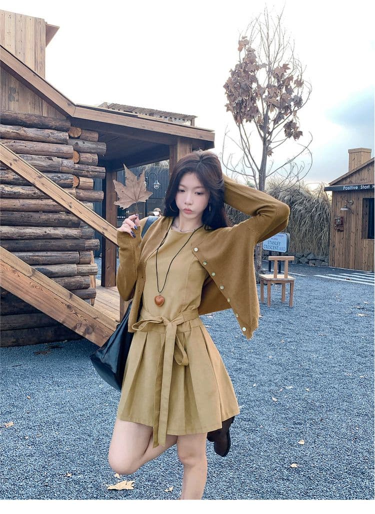 프랑스식 품격 조끼 원피스 아이들 가을 2026 새로운 고급 센스 이른 가을 한 부서 착용 가져 가라. 에이즈 환자 세트 상세 이미지 3