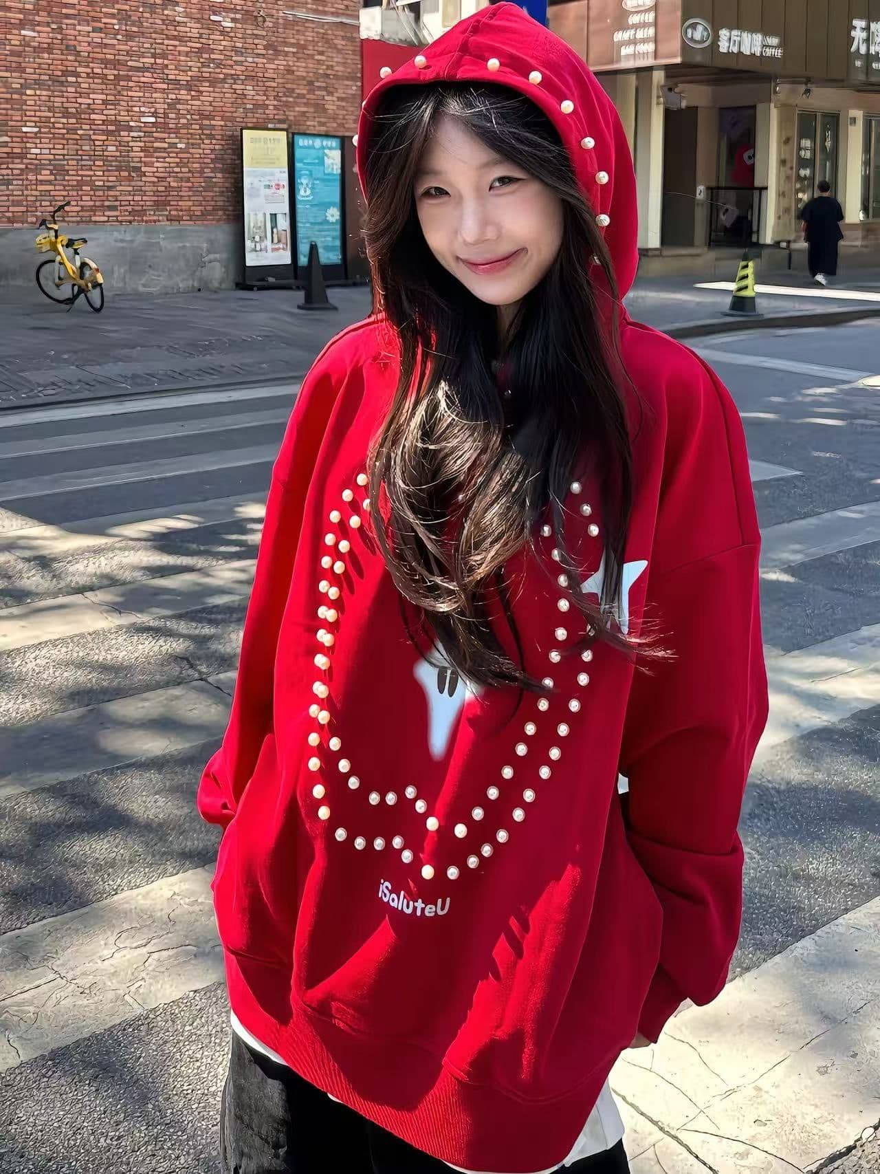 털이 있는 420g 얇은 스타일 350 그램 압력 라인 비즈 박기 프린트 순수한 Mianhua 면 후드 티 스웨터 상세 이미지 6