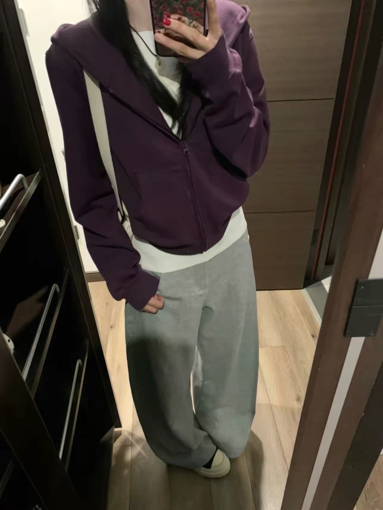 얇은 스타일 인사이드 펌프 이후 패키지 칼라 순수한 Mianhua 면 복합 후드티 여성
