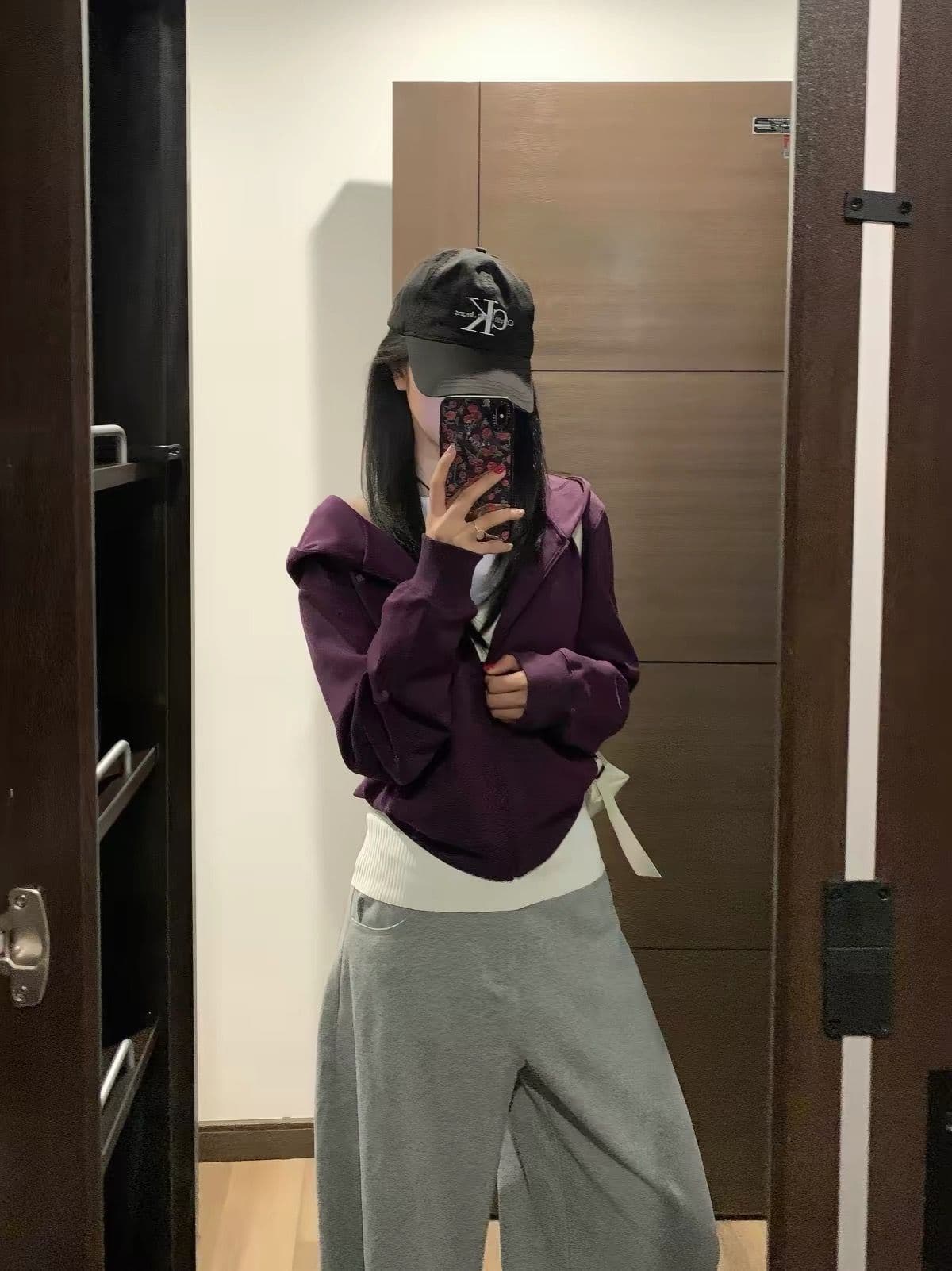 얇은 스타일 인사이드 펌프 이후 패키지 칼라 순수한 Mianhua 면 복합 후드티 여성 상세 이미지 3