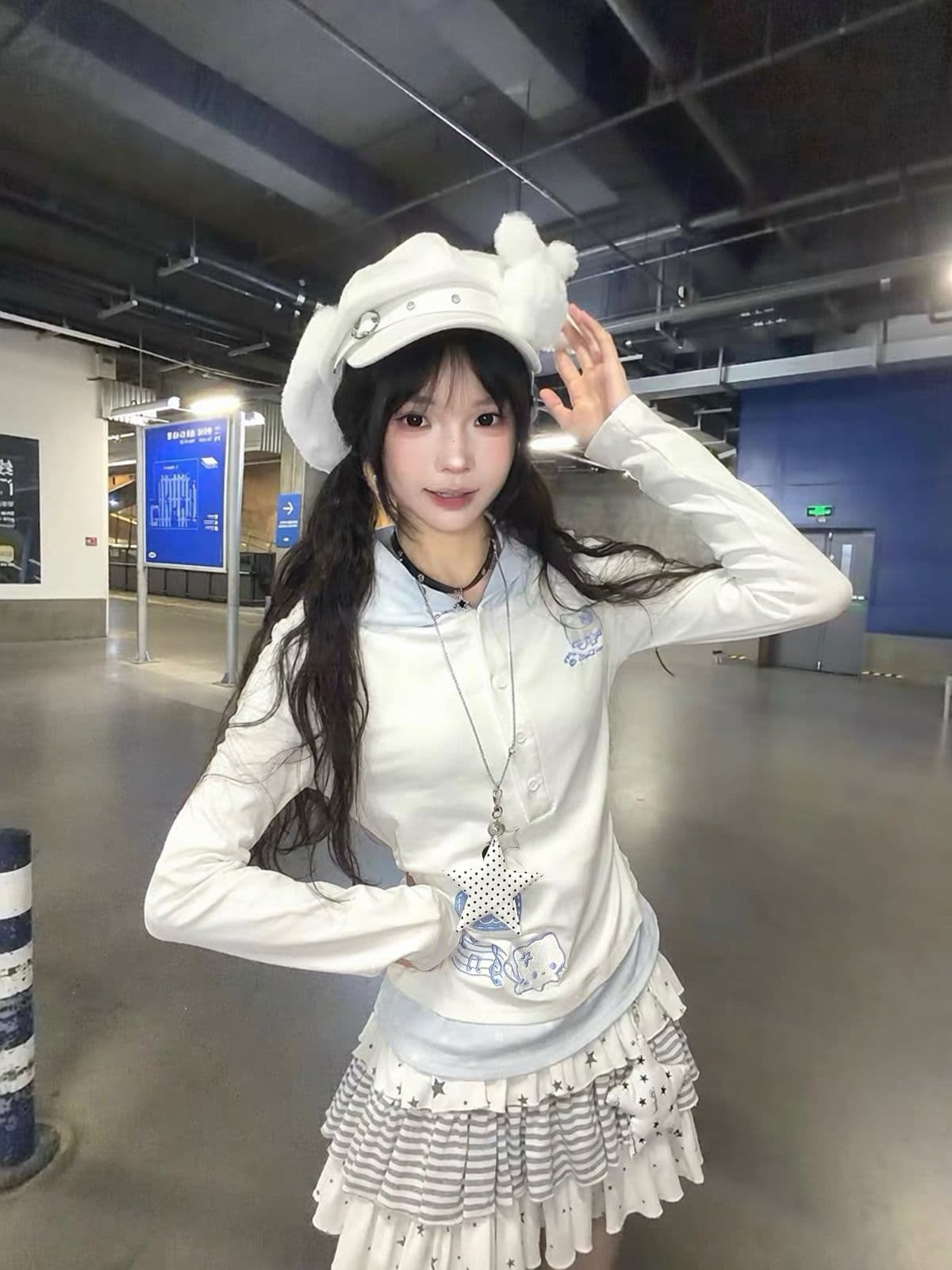 원본 것 자수 40 220 그램 92 면 8 암모니아 Lun 후드 긴팔 여성 이미지 3