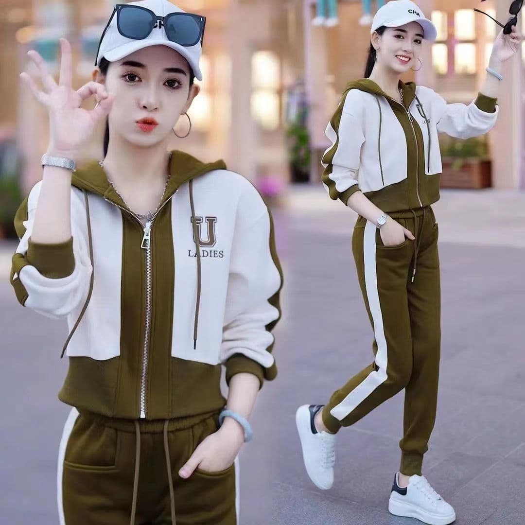 패션 캐주얼 스포츠 슈트 여성 년 이른 가을 외국 가스 카디건 코트 다용도 웨이 바지 투피스 세트 트렌디 상세 이미지 19