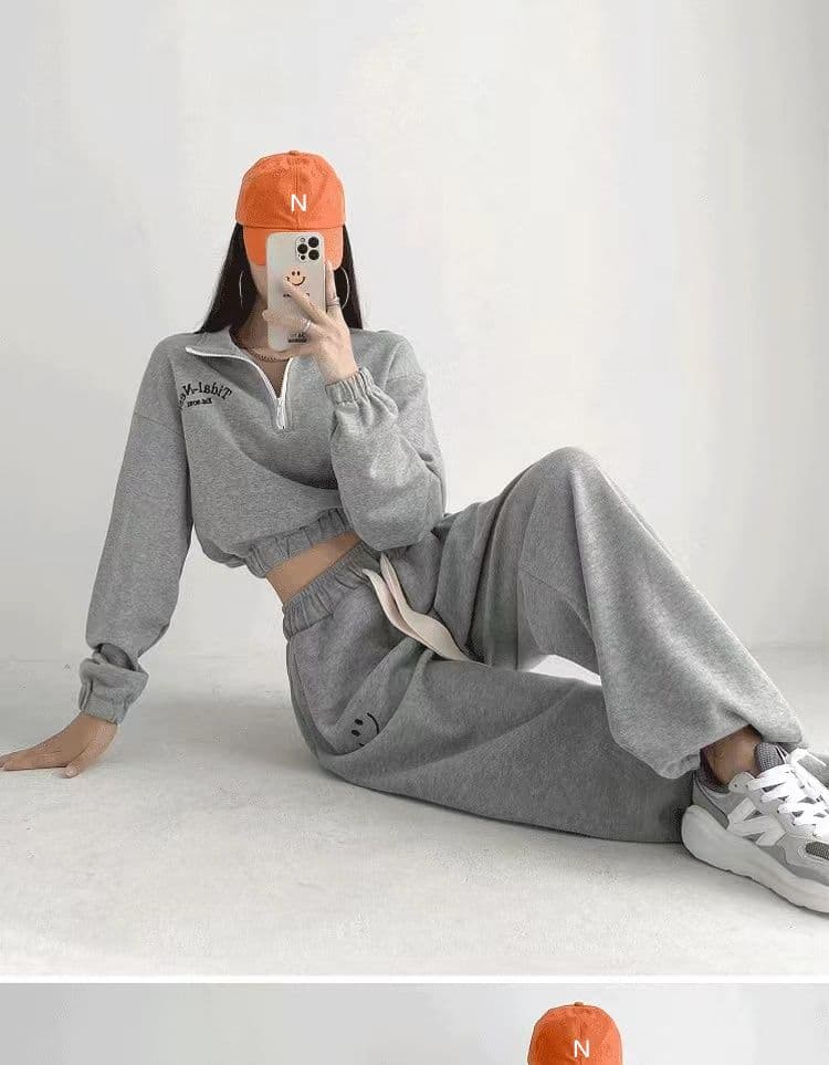 얇은 스타일 후드티 웨이 바지 세트 여성 가을 겨울 새로운 작은 키 디스플레이 높음 POLO 셔츠 지퍼 칼라 투피스 세트 고급 센스 상세 이미지 16