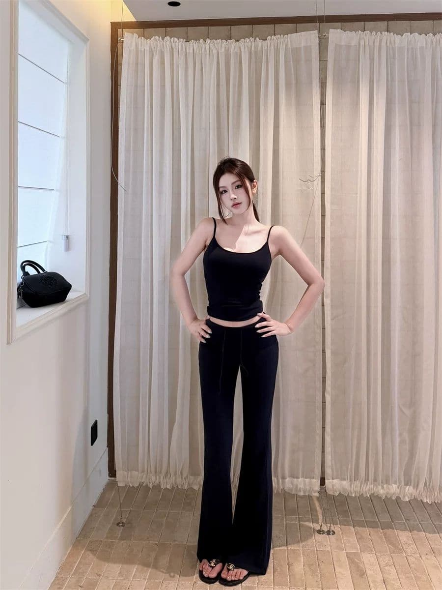 캐주얼 스포츠 슈트 쇼트 스타일 긴팔 오픈 가디건 인사이드 가져 가라. 슬립 여성 봄 가을 펌프 로프 부츠컷 바지 회색 3종 세트 상세 이미지 17