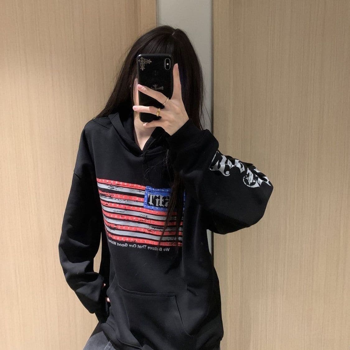 얇은 스타일 이후 패키지 칼라 순수한 Mianhua 면 복합 후드티 여성 상세 이미지 3
