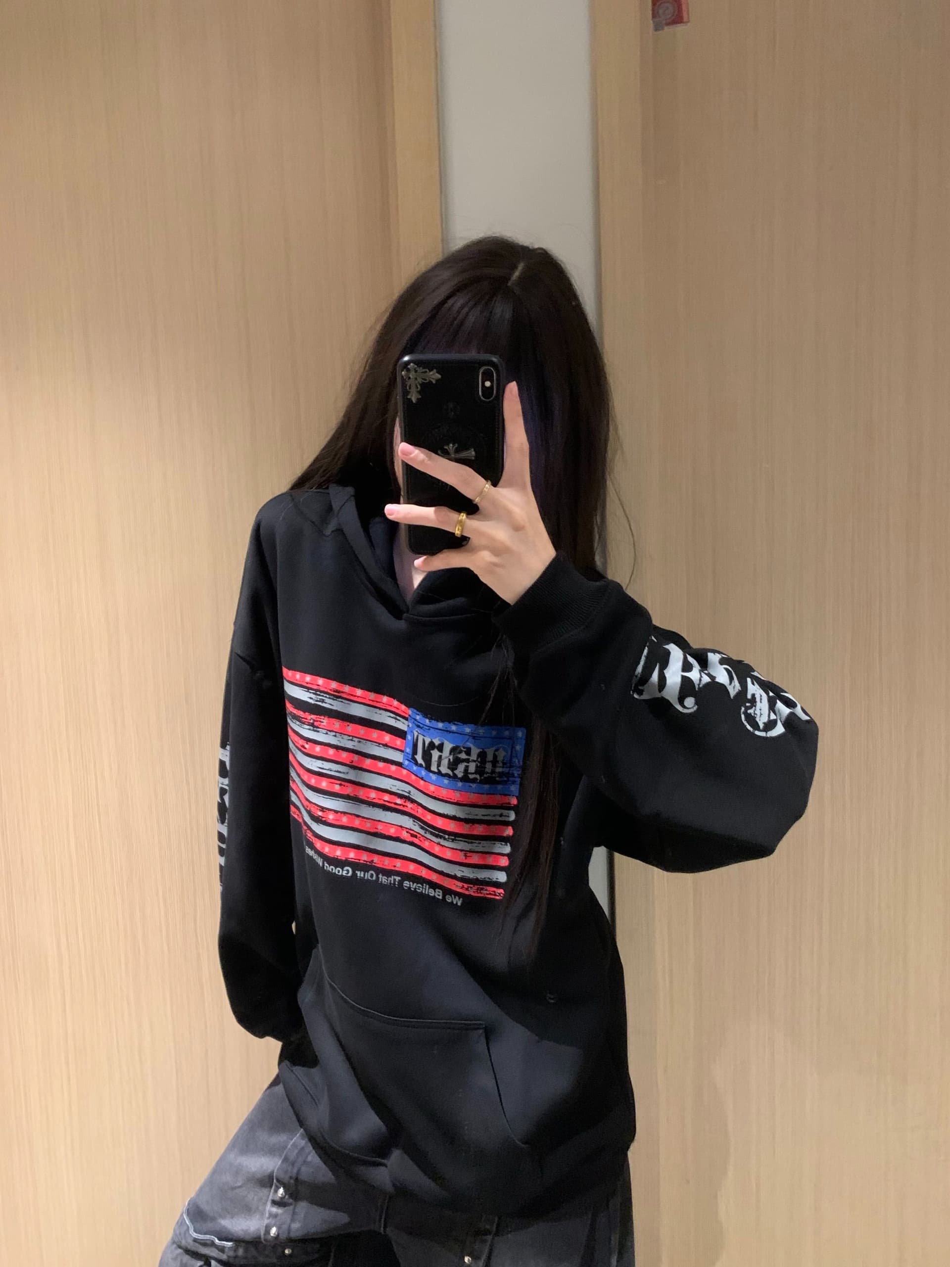 얇은 스타일 이후 패키지 칼라 순수한 Mianhua 면 복합 후드티 여성 상세 이미지 9