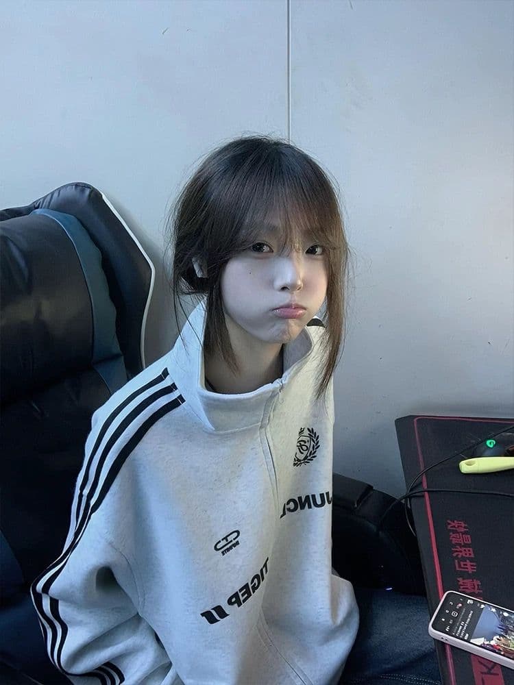 얇은 스타일 털이 있는 순수한 Mianhua 면 복합 후드티 여성 상세 이미지 3