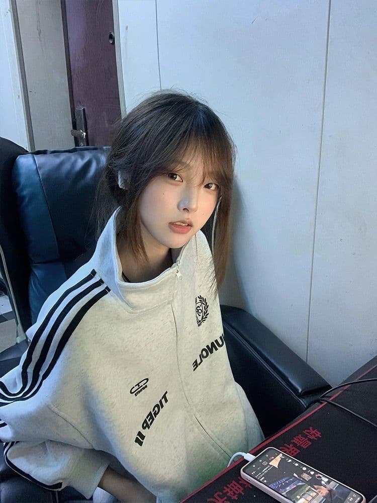 얇은 스타일 털이 있는 순수한 Mianhua 면 복합 후드티 여성 상세 이미지 6