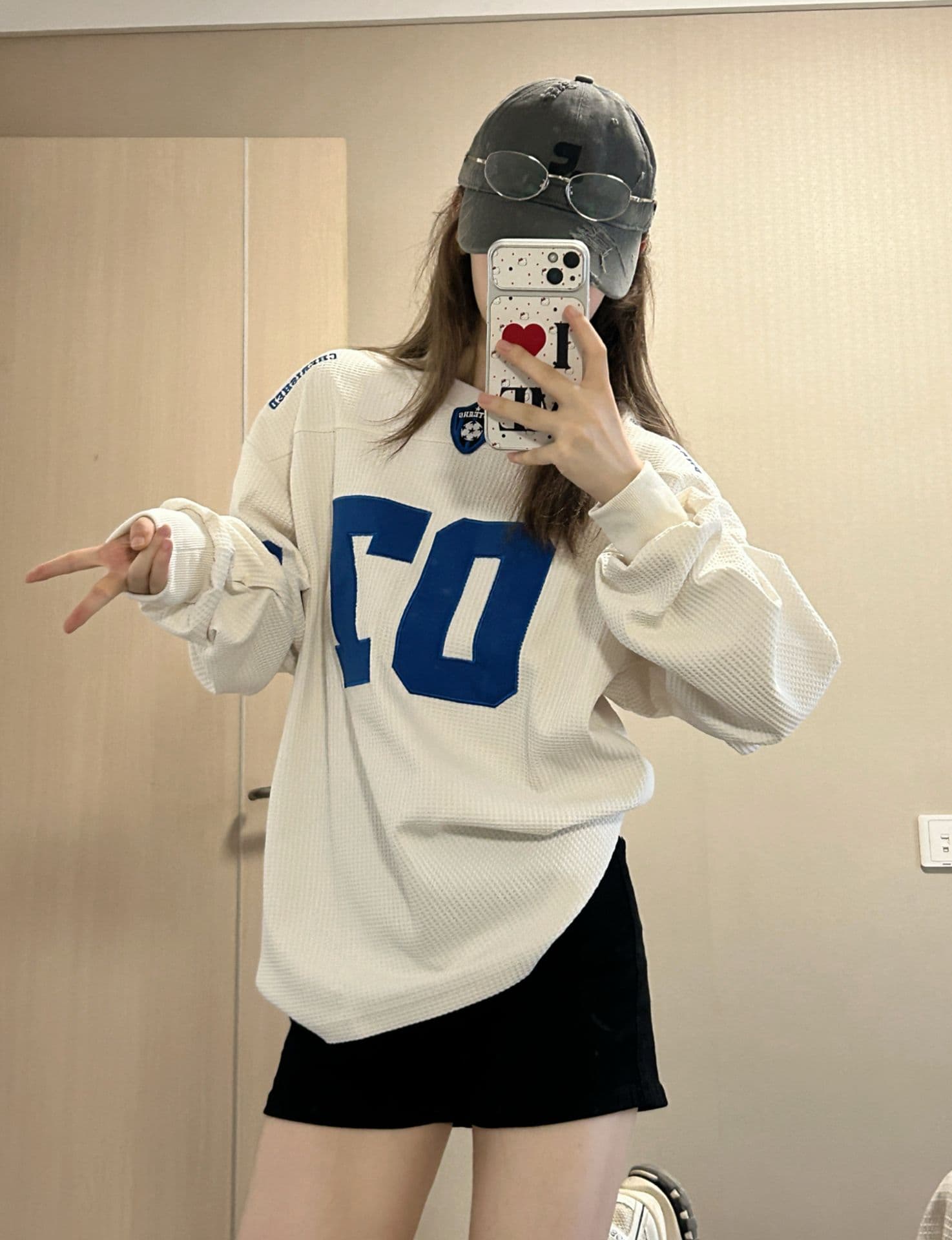 자수 패치 네리 압력 가게 이후 패키지 칼라 후아 남편 그리드 250그램 후드티 여성 상세 이미지 5