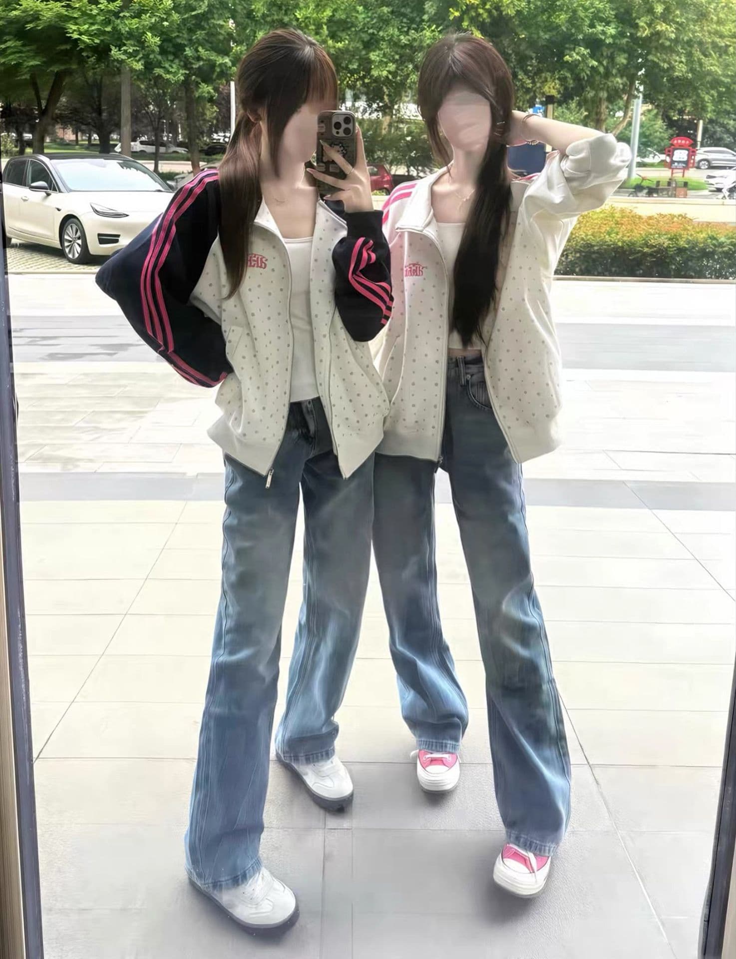 얇은 스타일 털이 있는 백금 지퍼 자수 클립 칼라 것 순수한 Mianhua 면 복합 후드티 여성 상세 이미지 4