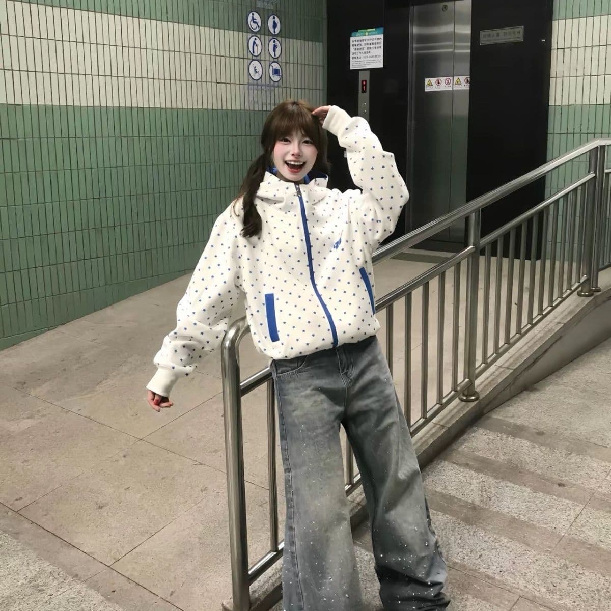 얇은 스타일 원본 부형제 이후 패키지 칼라 순수한 Mianhua 면 복합 후드티 여성 상세 이미지 5