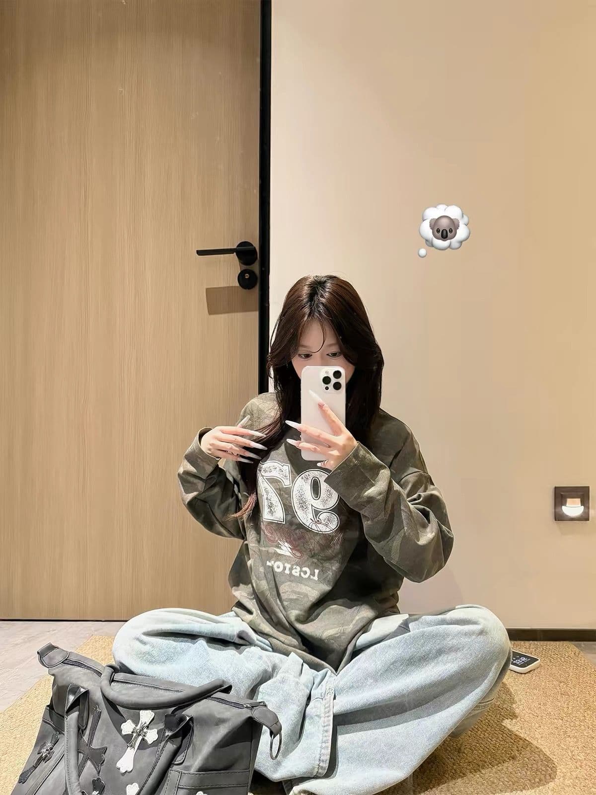 순면 220 그램 긴팔 티셔츠 여성 상세 이미지 6