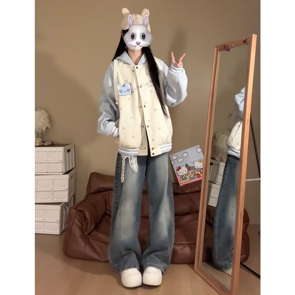 얇은 스타일 털이 있는 원본 솜씨 순수한 Mianhua 면 복합 후드티 여성 이미지 2