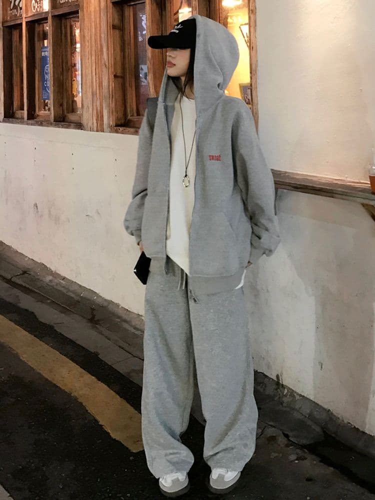 280 그램 남자 바 면 느긋한 바람 아메리칸 프린트 지퍼 후드티 여성 가을 새로운 루즈핏 카디건 코트 로드 중 상세 이미지 8