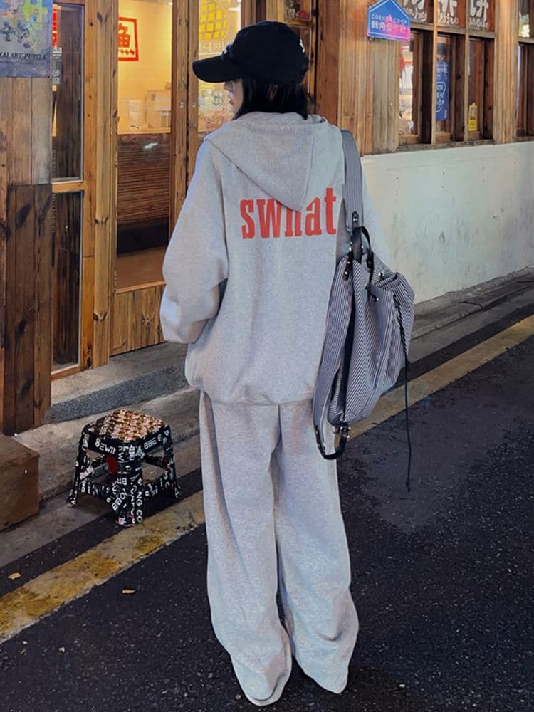 280 그램 남자 바 면 느긋한 바람 아메리칸 프린트 지퍼 후드티 여성 가을 새로운 루즈핏 카디건 코트 로드 중 상세 이미지 11