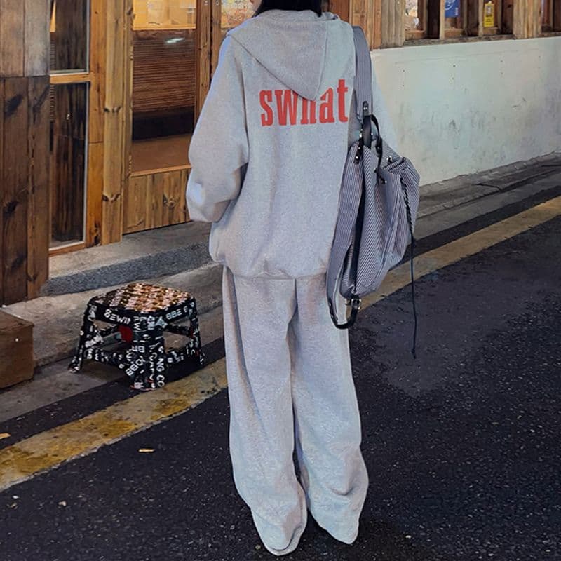 280 그램 남자 바 면 느긋한 바람 아메리칸 프린트 지퍼 후드티 여성 가을 새로운 루즈핏 카디건 코트 로드 중 상세 이미지 15