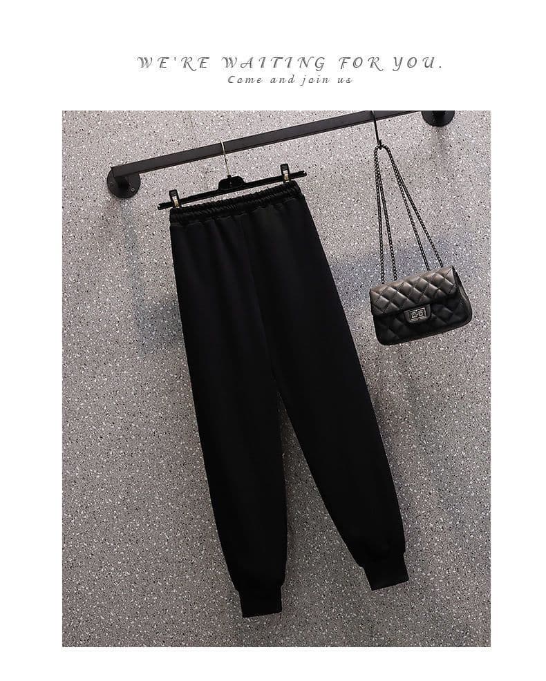 빅 사이즈 여성 의류 봄 가을 새로운 통통한 여동생 패션 연령 감소 캐주얼 운동 투피스 세트 상세 이미지 11