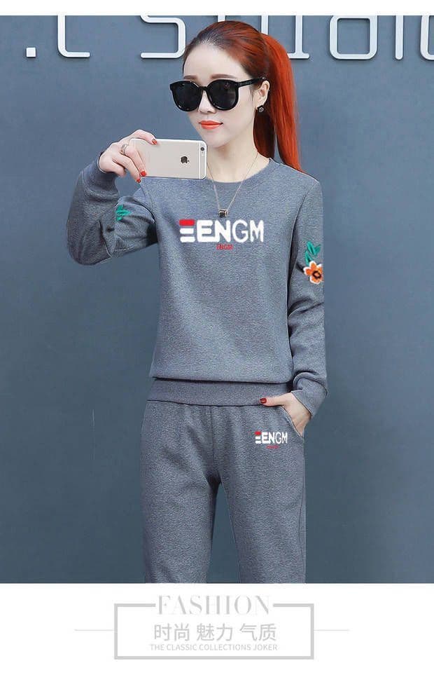 스포츠 슈트 여성 봄 가을 새로운 루즈핏 한국 스타일 캐주얼웨어 긴팔 긴 바지 투피스 세트 상세 이미지 5