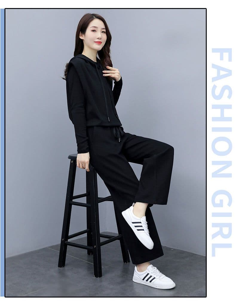 세련된 외국 가스 세트 여성 2026 가을 새로운 품격 연령 감소 슬림해 보이는 와이드 레그 팬츠 캐주얼 여성 의류 3종 세트 트렌디 상세 이미지 14