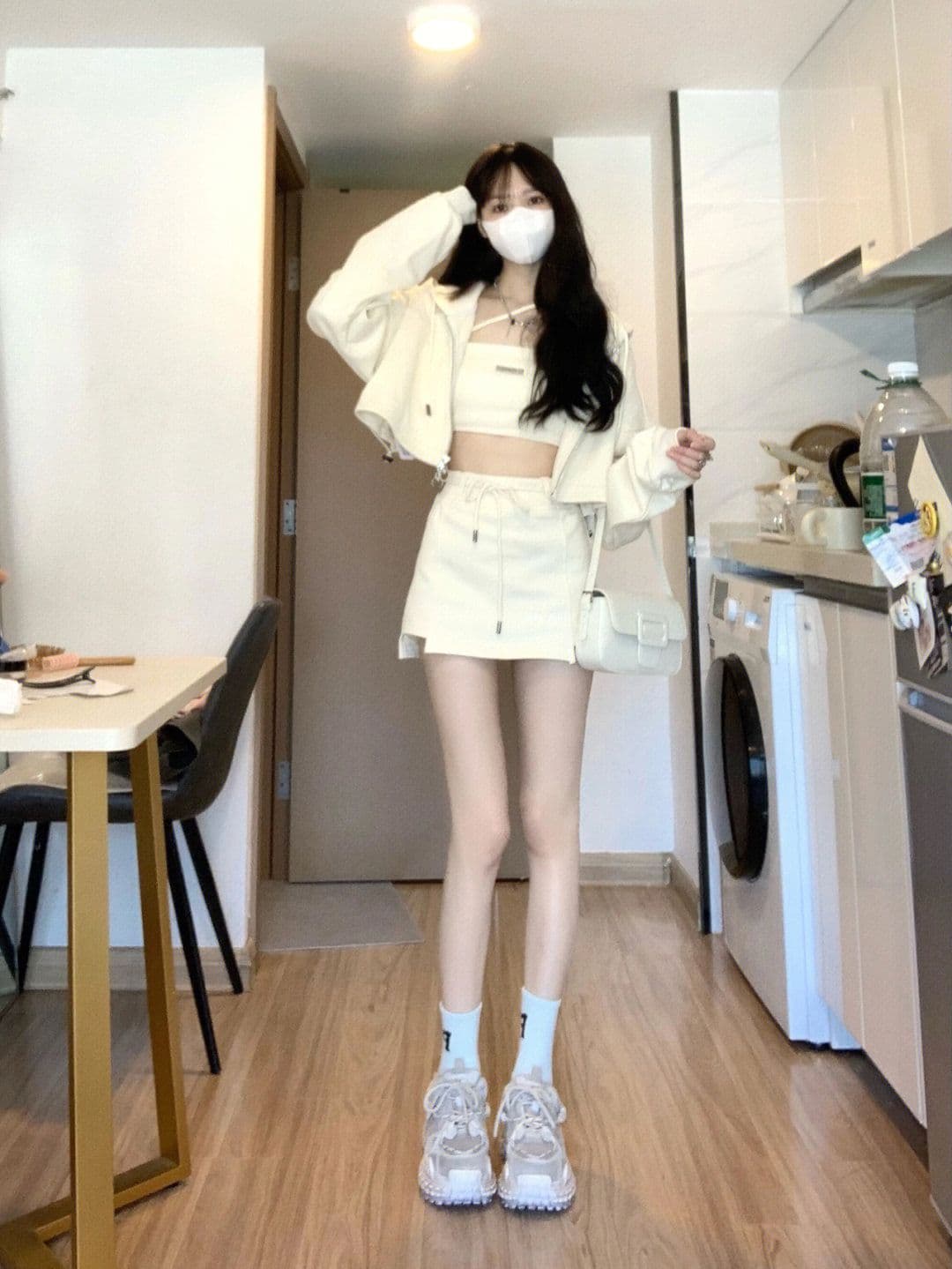 소금 부서 명문 여성 후드 세트 드레스 봄 새로운 달콤한 핫걸 순수한 욕망 바람 3종 세트 상세 이미지 3